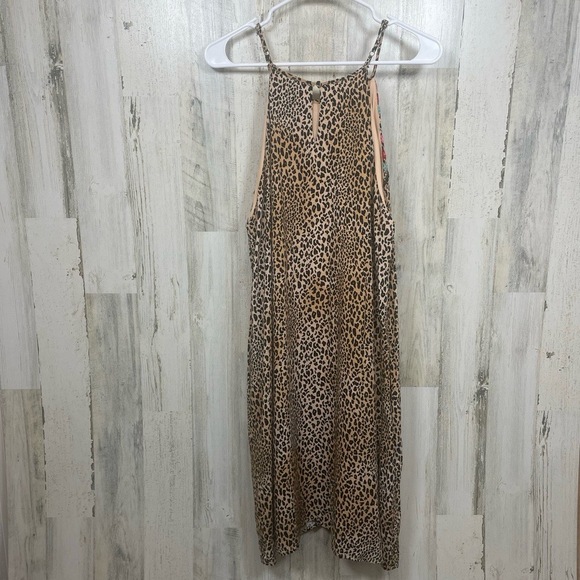 Savanna Jane Larissa Leopard Embroidered A-Line Shift Dress size L Boho - Picture 8 of 11